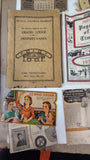 Vintage Advertising Ephemera Lot 1917-1950s First Aid Booklets Grocery Signs