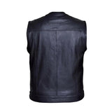 Runner Men's black SOA Club Style Leather Motorcycle Vest