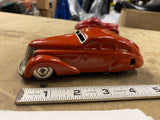 Vintage Schuco Patent #1010 Red Wind-Up Tin Toy Car Germany US Zone - Rare Find