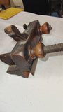 Antique Wooden Screw Arm Plow Plane Primitive Woodworking Tool Patina