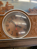 Vintage Busch Beer Western 3-D Scene Light Up Wall Clock 13x13 Sign Advertising