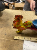 50's Vintage Wyandotte Tin Rooster Pull Tin Toy Egg Cart Farm Easter Collectible