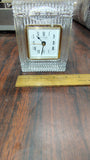 Vintage Danbury Clock Co Lead Crystal Quartz Desk Table Clock Roman Numerals