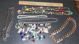 Lot of 5 Vintage Estate Costume Jewelry Necklaces Art Deco Fringe Glass Crystal