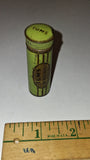 Vintage Tums Metal Tube Container Push Bottom Green Gold Pocket Tin Dispenser