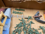 Vintage Ideal Battle Action Combat Set Toy Army Men Trucks Soldiers Playset Box