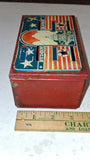Vintage Patriotic Budget Bank Metal Coin Vault Box USA Capitol Litho 1940s