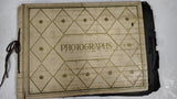 Vintage 1950s Black Paper Photo Album & Family Portraits Black White Ephemera