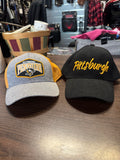 two distinct styles of Pittsburgh-themed sports caps