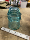 Vintage Aqua Glass Telegraph Insulator Dome Top 3" Aqua Bubbles 1800's Railroad