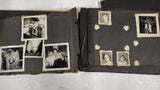 Vintage 1950s Black Paper Photo Album & Family Portraits Black White Ephemera