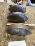 Antique Cast Metal Sad Irons Lot 3 Cordless Coal Garment Pressing Stove Handle