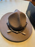 Stratton Gray Self-Forming Campaign Hat straw Ranger Military Vtg Ohio State