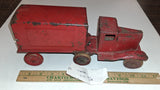 Vintage 1930s Wyandotte Pressed Steel Semi Moving Van Truck Wood Wheels Original