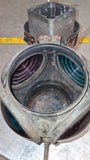 Vintage Adlake 4-Way Railroad Switch Lantern Red Blue Lenses Cast 1264 M 20.5"