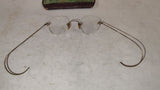 Vintage 1942 Rimless Eyeglasses 1/10 12K GF Gold Filled Steampunk Case