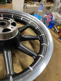 Front 9 Round Spoke Mag Harley Touring FLH Ultra classic Glide 00+ 3x16 Nice!