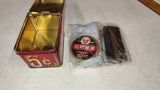 Vintage 5 Cent Shoe Shine Kit Tin Box Red Circus Style Hong Kong
