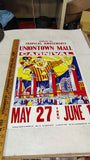 1960s-70's Uniontown Mall Carnival Poster Triangle Printing Style 521 Clown RARE