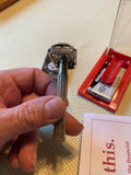 Vtg Gillette Double Edge Safety Wet Shaving Razor W Case 1958 Barber TV Special
