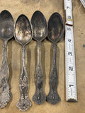 Lot of 7 Vintage Silverplate Spoons - Mixed Patterns Flatware Rockford rodgers