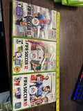 Three classic EA Sports FIFA Soccer FIFA Soccer 13, FIFA Soccer 12, and FIFA Soc
