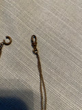 Vintage Pocket Watch FOB Chain -Antique 1890's Victorian Double T bar Silver!