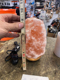 Himalayan Pink Salt Lamp 7 Inch Raw Rock Wooden Base Cord Switch
