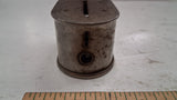 Vintage Stronghart Co Chicago USA Metal Oval Coin Savings Bank Antique Vault No