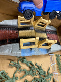 Vintage Ideal Battle Action Combat Set Toy Army Men Trucks Soldiers Playset Box