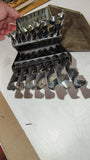 Vtg Metal Drill Index Case with 23 Mixed Bits 1/16 to 1/2 by 64ths Made in USA