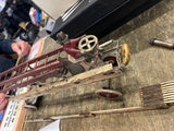 1900's Kingsbury Pressed Steel Tin Fire Ladder Truck Toy Spring loaded Works!