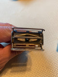 Vtg Gillette Double Edge Safety Wet Shaving Razor W Case 1958 Barber TV Special