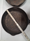 Lot of 2 Vintage Griswold Cast Iron Skillets No 8 704 Large Logo Frying Pan