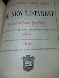1900 Victorian Family Bible AJ Holman Parallel Leather Metal Clasps Apocrypha
