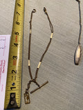 Vintage Pocket Watch FOB Chain -Antique 1890's Victorian Double T bar Silver!