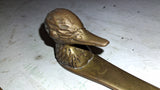 Vintage Solid Brass Duck Head Letter Opener 8" Desk Paper Knife Made In India
