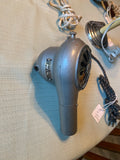 Vintage Allover H-1 Handheld Hair Dryer 115V AC/DC Metal Chrome Grille Hairdress