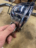 Vtg Bates KD Headlight 5 3/4 Chopper Old Skool Bottom mount Nice Wide Glide 70's