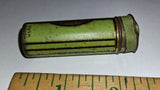 Vintage Tums Metal Tube Container Push Bottom Green Gold Pocket Tin Dispenser