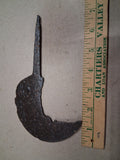 Antique Early European Hand Forged Iron Sickle Blade Long Tang Medieval Relic