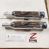 Tab 3.5 Short Chrome Slip-On Muffler Black Tip Zombie M8 Softail 2018^ FLHC FLDE