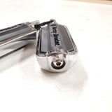 HARLEY Flame Cut Footpegs Chrome Rubber OEM Softail Dyna Sportster FXR Chopper
