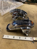 Harley OEM Logo Chrome Rear Axle Covers Pair 44346-06 Dyna FXD Street Bob Glide