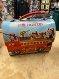 vtg Disney Fire Fighters Metal Lunch Box 70s Aladdin Collectible Tin Termos Mint