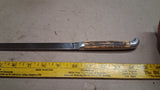 Vintage Queen Cutlery Stainless Steel Slicing Knife Stag Handle Carving USA