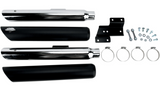 VANCE HINES Round Twin Slash Slip-On Mufflers Harley 2007-17 Softail Deluxe FLSS