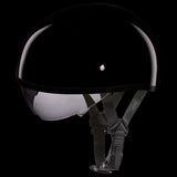 D.O.T. DAYTONA SKULL CAP W/ INNER SHIELD- HIGLOSS BLACK- LARGE