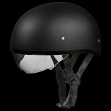 D.O.T. DAYTONA SKULL CAP W/ INNER SHIELD- DULL BLACK X-LARGE