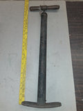 Antique Vintage Manual Hand Bicycle Auto Garage Vtg Tire Air Pump Wooden Handle